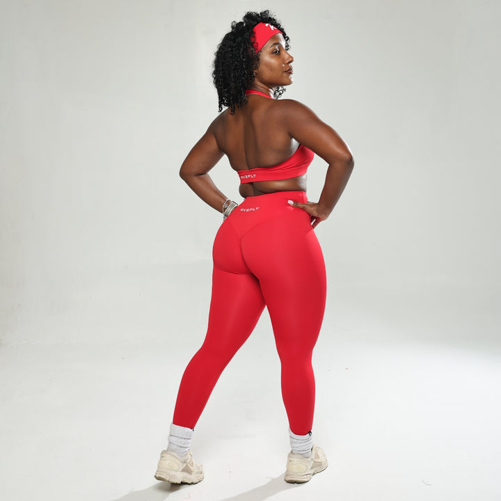 RÊVE STATEMENT LEGGINGS - RED
