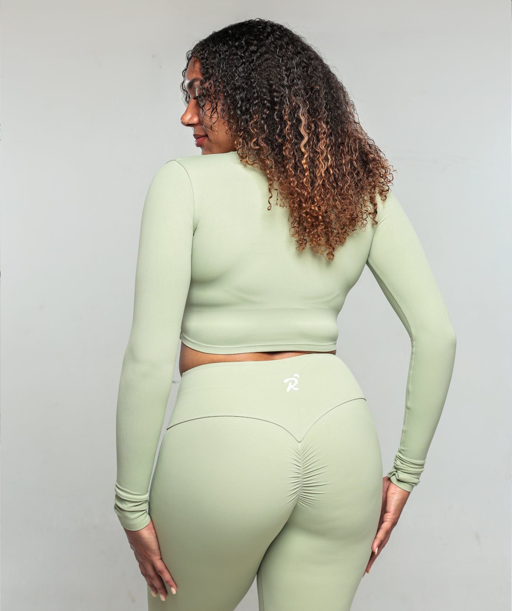 Serene Flare LEGGINGS - sage green-3