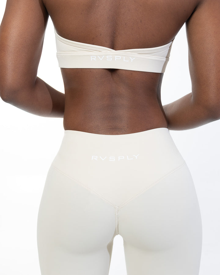 Rêve Statement Halter Sports Bra - IVORY