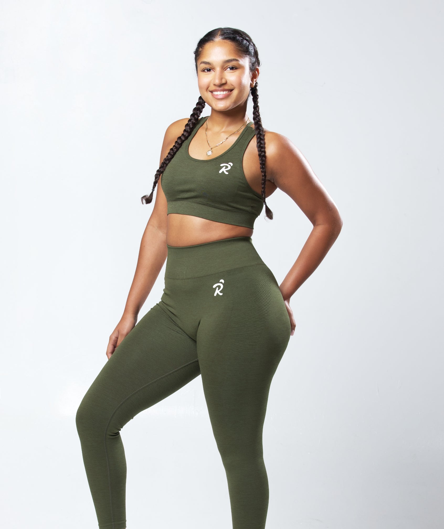 CORE LEGGINGS - OLIVE GREEN-2