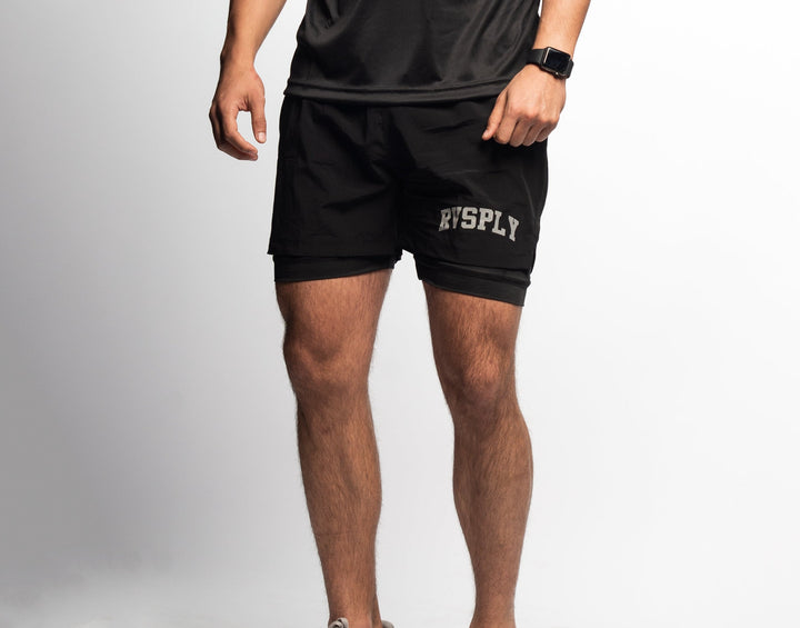 RVSPLY 2 in 1 Shorts - BLACK